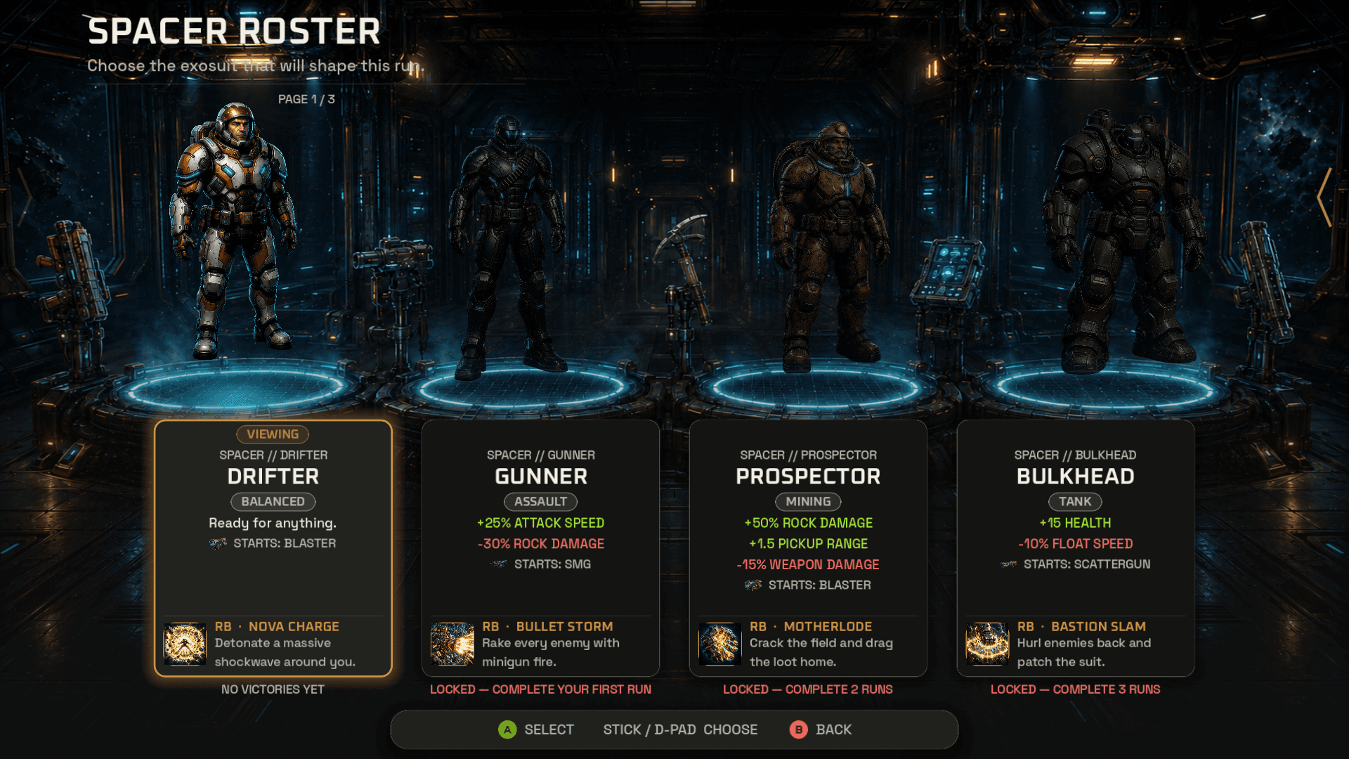 Screenshot: Choose your spacer